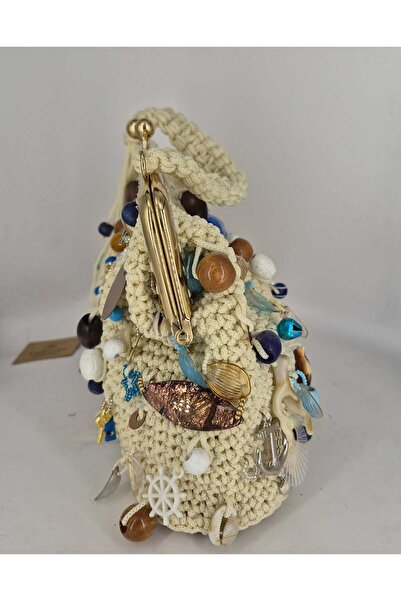 Azura Tasarım Macrame Beaded Knitted Scholarship Bag
