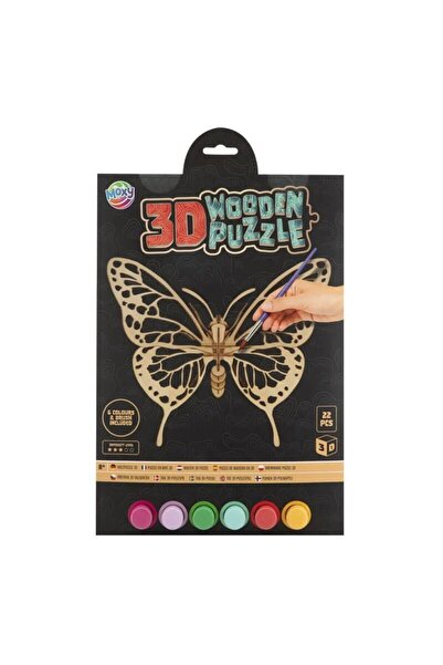 Pictorul Fericit Creative wooden set, assemble and paint 3D butterfly, Grafix