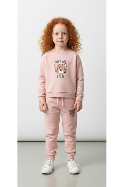 ALG Girl's Cute Animal Printed Suit with Heart Detail on the Sleeves