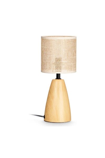 GIFTDECO GIFTDECOR oval table lamp with wood effect, tall design, interior decor