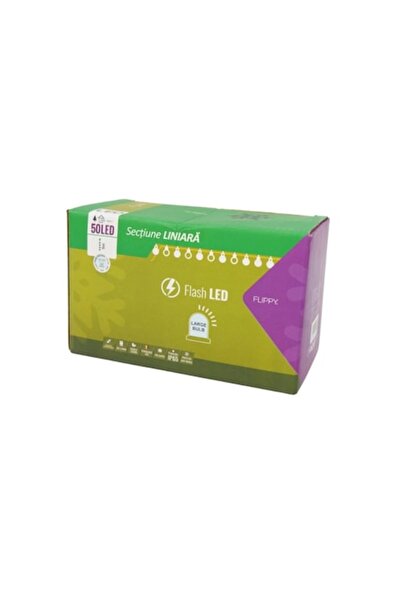 Flippy Lumini de Crăciun, 5 m, 50 LED-uri, Liniare, Alb Rece, Transformator, Interconectabile, Cablu 6,5 m