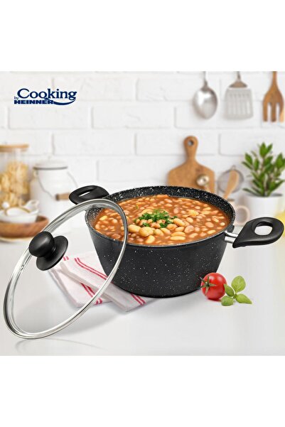 Heinner Forged Aluminum Semi-Pot 24X10 Cm, 3.8L, Onix, Cooking By