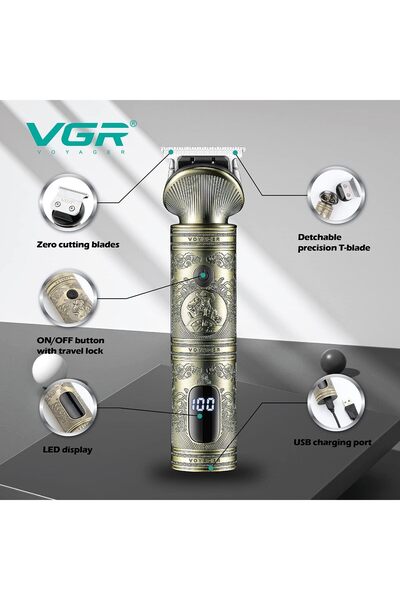 VGR V-962 Profer Digital Display Haircut Hair Clipper Runtime 200 mins 1200 mAh Li-ion Battery