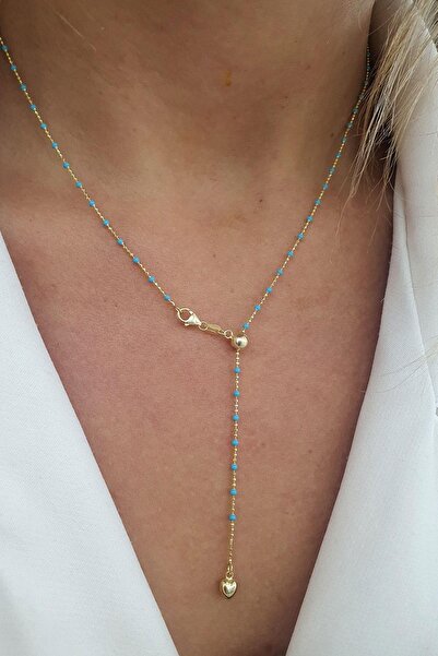 OSESHOP Turkuaz Mine detaylı 925 ayar gümüş Üzerine altın kaplama Asansörlü Z...