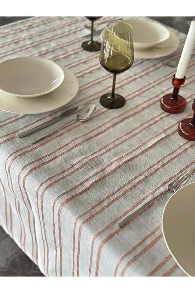 Lucien Home Striped Gardenia Tablecloth