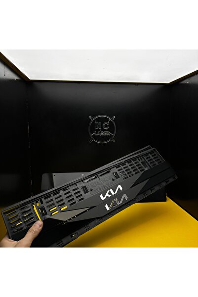 NCLASER MARKING Kia mat siyah gümüş yazı pleksi plakalık