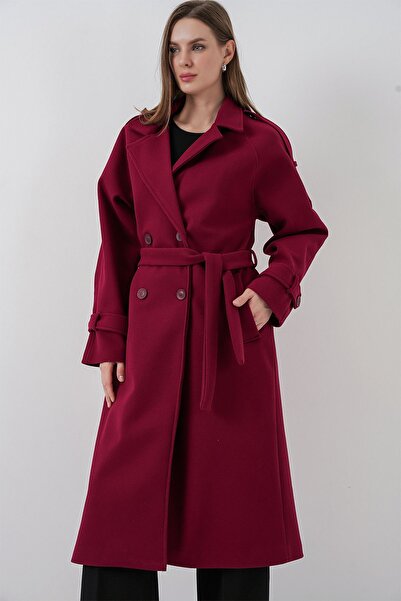 Hiccup Bdart Double-Breasted Lapel Buttoned Cashmere Coat