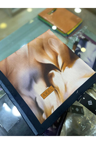 Akel وشاح حرير فرنسي منقوش 01-5