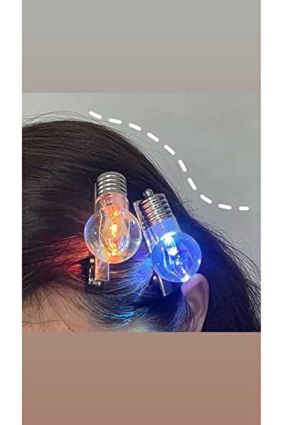 NEHİRDEN Led Işıklı Yanıp Sönen Ampül Toka ve Fön Tokası Seti -piller dahil
