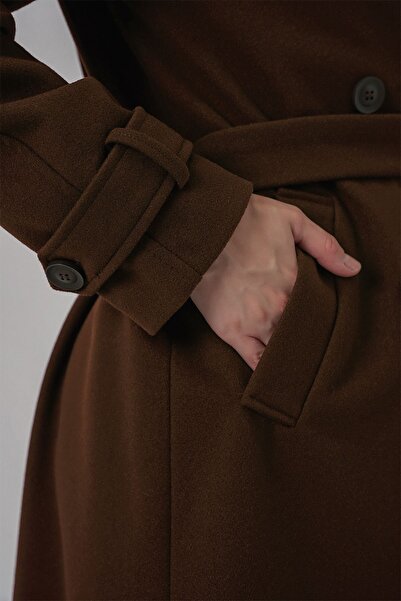 Hiccup Bdart Double-Breasted Lapel Buttoned Cashmere Coat