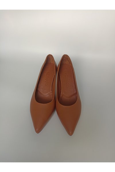 ezmoda Sivri Taba Hakiki deri stiletto 6.5cmm kadeh topuk ortopedik