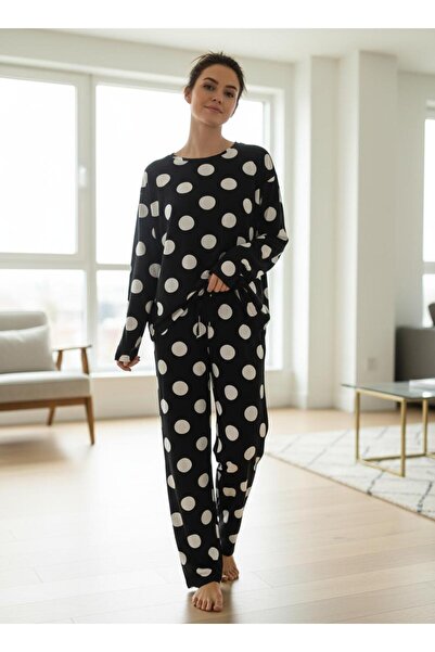 Merlot Point Patterned Viscose Bottom and Top Set