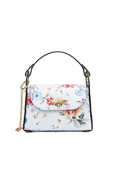 Posete Fagaras Alma Leather Purse - Floral, Casual Bag Made of Genuine Leather, Handbag, Bags