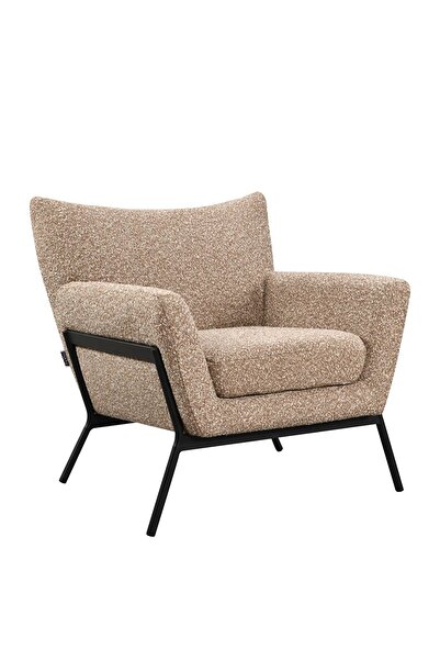 Danube Home Taelon 1 Seater Fabric Sofa - Brown, Durable Solid Wood & Metal, 75x79x78cm, 2-Year Warranty