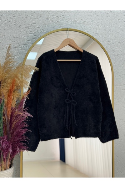 MİHRA STORE Fiamma Tied Short Cardigan-Zi̇5256 Black