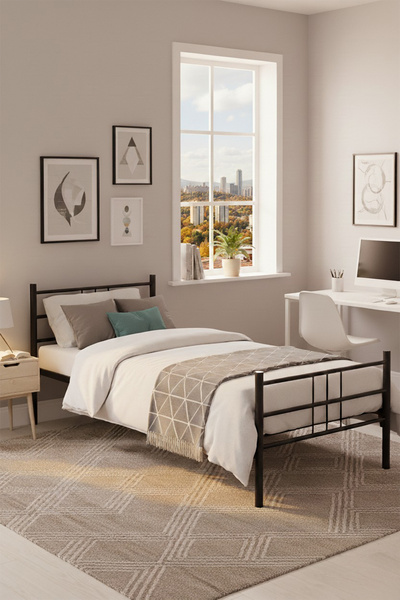 Unimet Soho Tek Kişilik Metal Karyola 100x200 Siyah