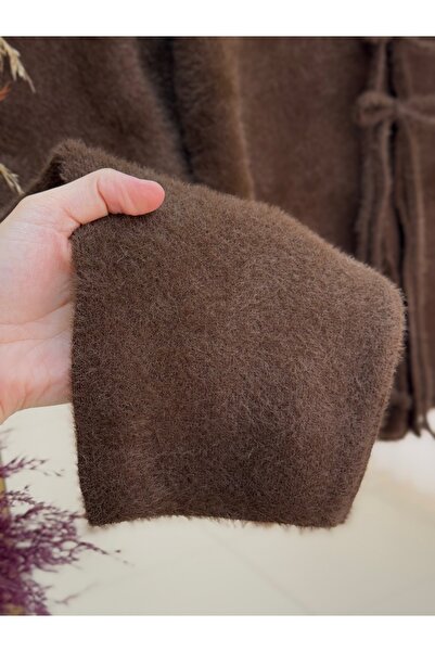 MİHRA STORE Fiamma Tied Short Cardigan-Zi̇5256 Brown