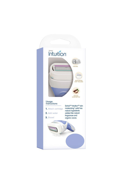 INTUITION Schick Women's Razor With Organic Cocoa Butter Pure Nourishment - 4 Blades