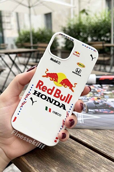 Multitronic iPhone 13 ve 14 Uyumlu Redbull Tasarım Baskılı Beyaz Lansman Kılıf