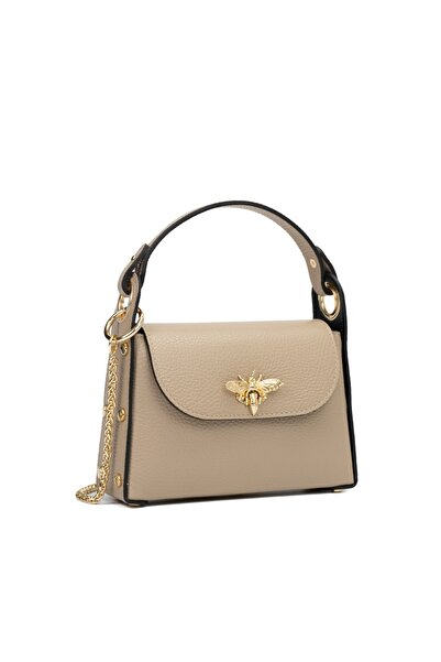 Posete Fagaras Alma Leather Purse - Cream, Casual Bag Made of Genuine Leather, Handbag, Bags