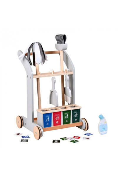 Nurio Children's Wooden Cleaning Cart Set Montessori -