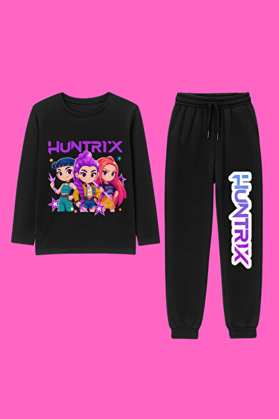 MECH BUTİK K-Pop Demon Hunters Hunterix Комплект с дълъг ръкав от памук и пан...