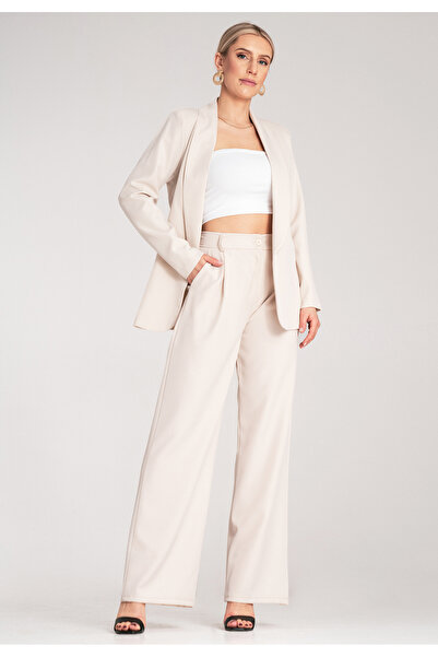 Figl Tailored jacket - Elegant women's jacket - Light beige jacket M1175 size L/XL