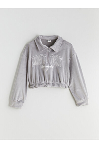 LC Waikiki LCW Kids Polo Guler din catifea pentru fete Swea tricou