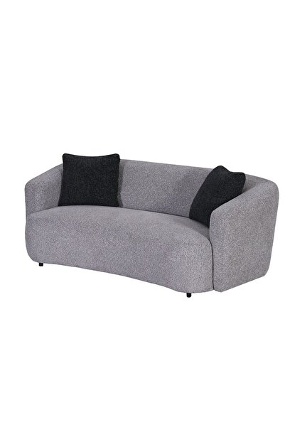 Danube Home Lucio 2 Seater Fabric Sofa - Grey, Solid Wood Frame, 183x95x71cm, 2 Years Warranty, Stylish Design