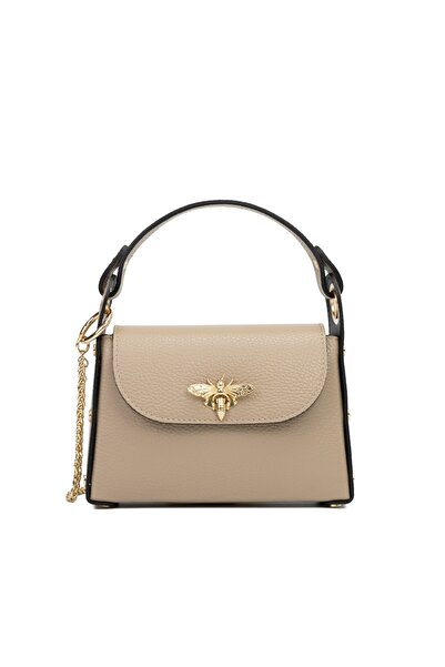 Posete Fagaras Alma Leather Purse - Cream, Casual Bag Made of Genuine Leather, Handbag, Bags