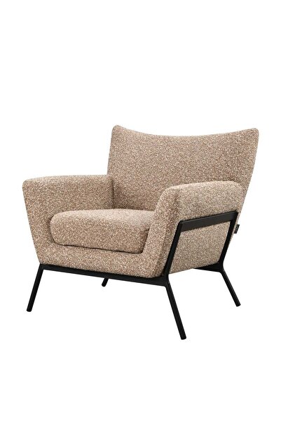 Danube Home Taelon 1 Seater Fabric Sofa - Brown, Durable Solid Wood & Metal, 75x79x78cm, 2-Year Warranty