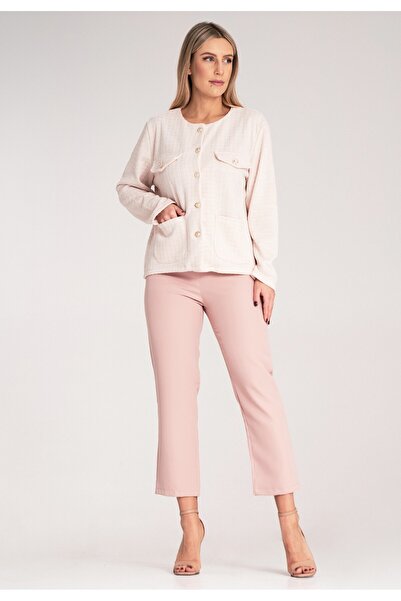 Figl Chanel jacket - Tweed jacket Checked jacket - Beige jacket M1150 size S/M