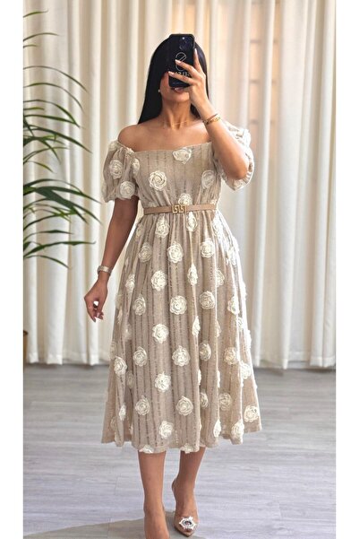 SELSAL Off-shoulder midi dress