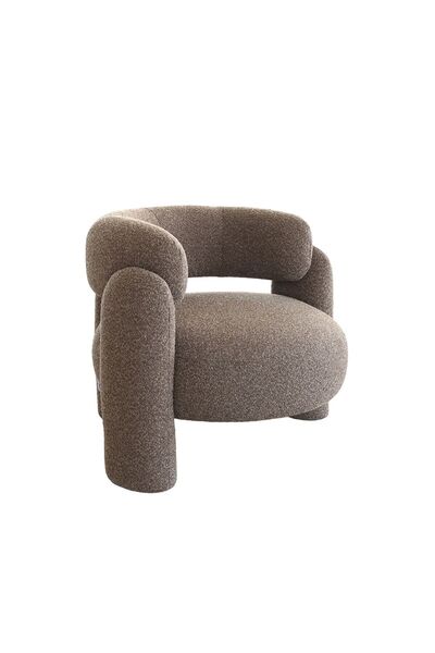 Danube Home Yugen 1 Seater Fabric Sofa - Brown, Solid Wood Frame, 96x87x73cm, 2 Year Warranty, Modern Design