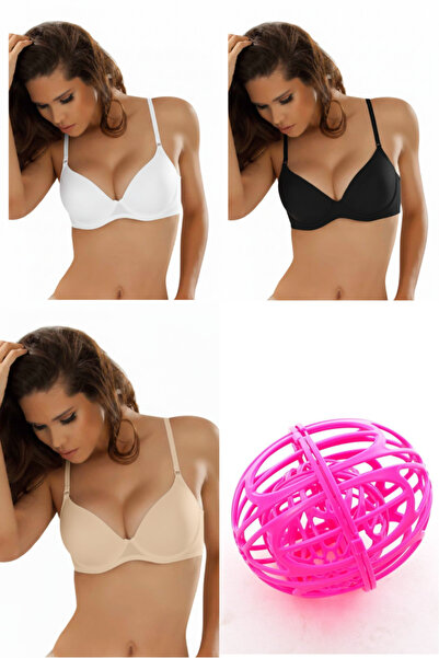 Le Jardin 7080 Desire 3-Piece Eco Pack (Black-White-Tan) + Bra Set with Gift