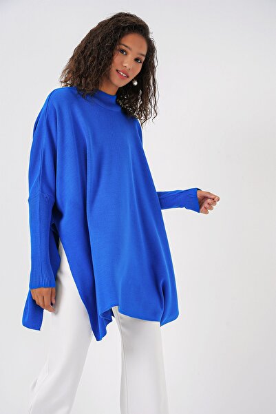 Hiccup BDART guler ridicat Pulover tricotat cu detaliu cu fante