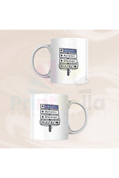 N QUEEN COLLECTION Kızılay Sign Designed Mug – Humorous Modern Illustration |   Sublimation Printing White Mug