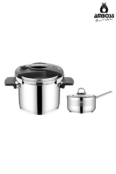 Amboss ENIO 10L Stainless Steel Pressure Cooker + 16 cm Stainless Steel Pot with glass lid