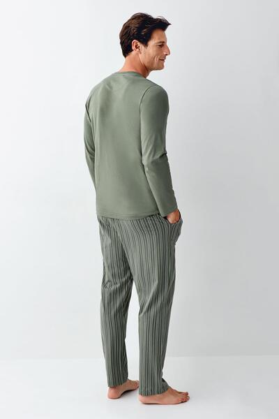 Arnetta Uzunkol Kuutulu Men's Pajama Set, 100% Cotton, Big Size Men's Pajama Set