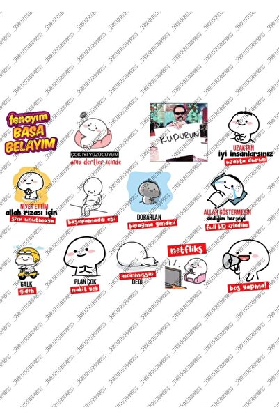 One Little Happiness Set de autocolante amuzante cu tematică Quby Pentol pent...