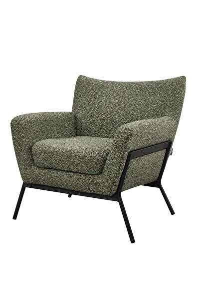 Danube Home Taelon 1 Seater Fabric Sofa - Olive Green, Solid Wood & Metal Frame, 2 Year Warranty, 75x79x78cm