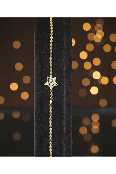 staınless steel Gold Color Zircon Stone Polar Star Model Row Round Chain Women's Bracelet