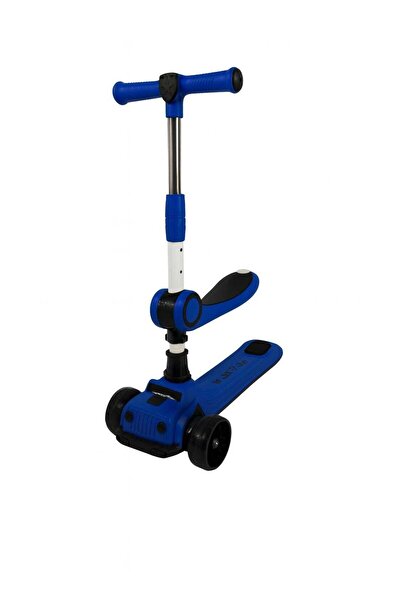 dehkah 2-in-1 Kids Scooter with Foldable Seat - 3-Wheel Kick Scooter with LED Flashing Wheels & Adju