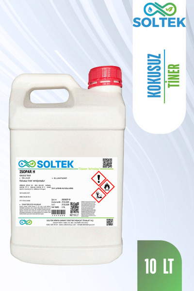SOLTEK KİMYA ISOPAR H Kokusuz Tiner 10 Litre – Endüstriyel Temizleyici, Hızlı...