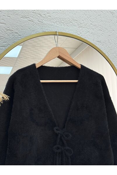 MİHRA STORE Fiamma Tied Short Cardigan-Zi̇5256 Black
