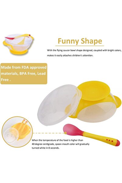 Generic Giro Kids Spill-Proof Bowl by Bolivias – Plastic Bowl with Lid, 10 oz, Yellow