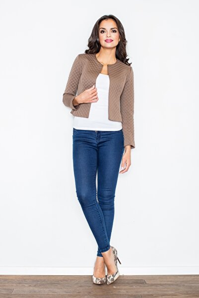 Figl Beige short jacket without buttons - short jacket M218 size XL