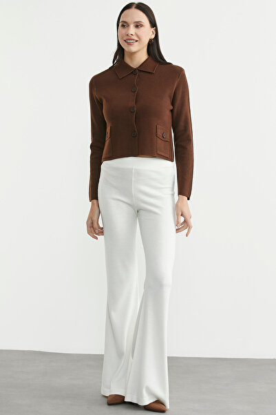 Sementa Buttoned Pocket Detailed Knitwear Jacket - Brown