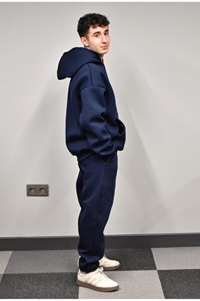 Banadamoda Unisex Relax Fit Cotton 3 Thread Soft Textured Fleece Inside Ka Hooded Tracksuit Set