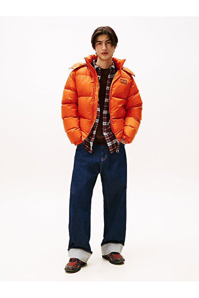 Tommy Hilfiger Men's orange puffer jacket